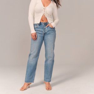 Abercrombie & Fitch Curve Love The 90s Baggy Straight Leg Jeans